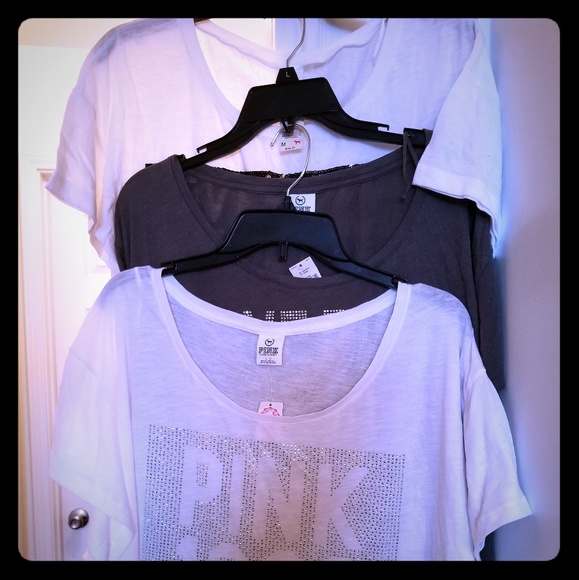 Pink Victoria Secret Tops - Victoria Secret Pink Bling Crop Top Bundle Deal